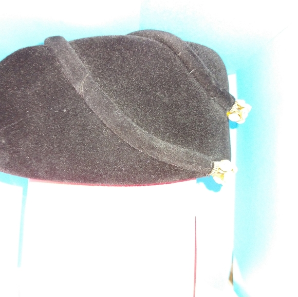 Authentic Vintage Velour Rhinestone Cotillion French Hat - Picture 6 of 7
